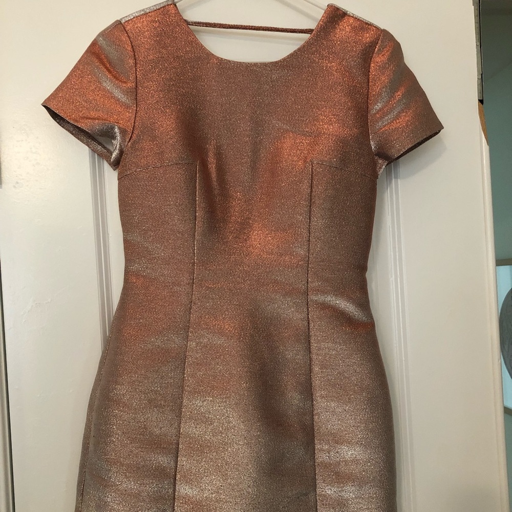 Express Gold puff sleeve mini dress sz 2
